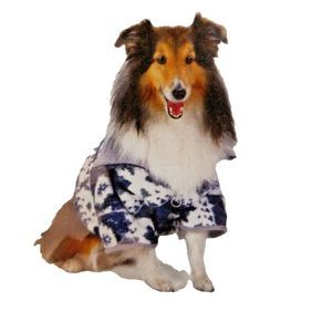 Companion Road White Blue Southwest Pattern Jacket for Dogs Size M (14” – 17”)